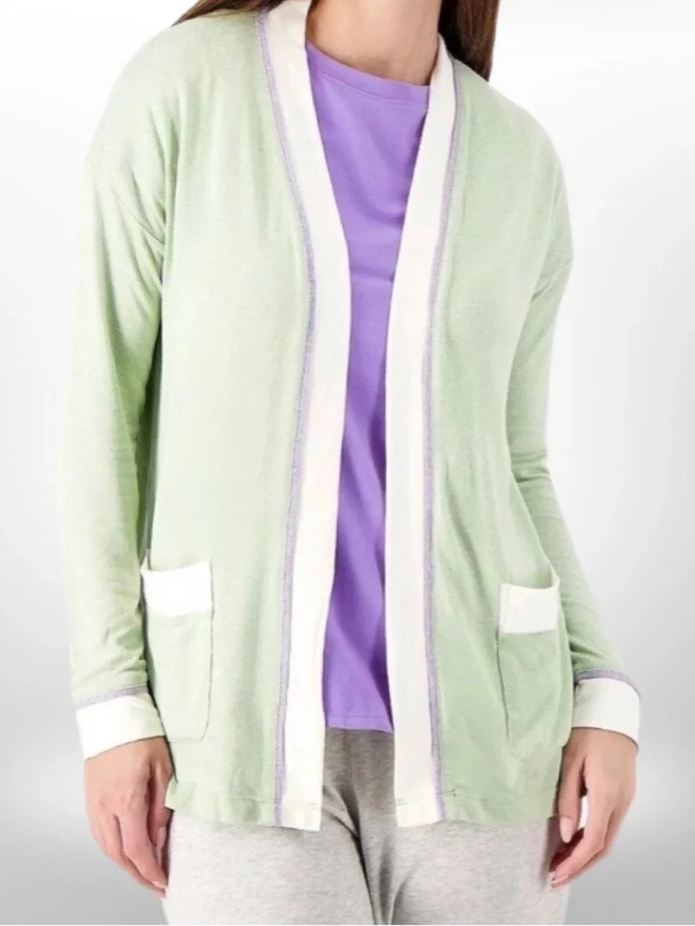Cuddl Duds Tall Wide Leg Flexwear V-Neck Jumpsuits Cardigan Women’s TXL XL Tall